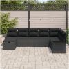 8-delad Trädgårdsofa Set med Kuddar Svart Poly Rattan vidaXL 297.5 x 187.5 x 85 cm – miniatyr 3