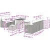 8-delad trädgårdsoff-set med kuddar Beige Poly Rattan Akacia vidaXL Medium – miniatyr 12