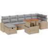 8-delad trädgårdsoff set med kuddar beige poly rotting vidaXL 55 x 55 x 37 cm – miniatyr 2
