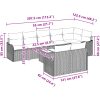 8-delad trädgårdsoff-set med kuddar grå poly rattan vidaXL Stor – miniatyr 9