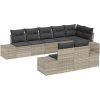8-delad trädgårdsoff set med kuddar, ljusgrå, poly rattan vidaXL 319 x 154 x 85 cm – miniatyr 2