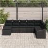 8-delad Trädgårdsoff Set med Kuddar Svart Poly Rattan vidaXL 288,5 x 178,5 x 85 cm – miniatyr 3