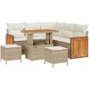 8-delad Trädgårdsoffa med Kuddar Beige Poly Rottning Akacia vidaXL Medium – miniatyr 2
