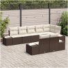 8-delad trädgårdsoffa med kuddar brun poly rattan vidaXL 184 x 62 x 85 cm – miniatyr 3