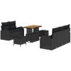8-delad trädgårdsoffa med kuddar svart poly-rattan akacia vidaXL Standard – miniatyr 2