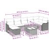 8-delad trädgårdsoffa med kuddar Svart Poly Rottning vidaXL Stor – miniatyr 11