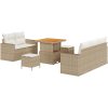 8-delad trädgårdsoffagrupp med dynor beige poly-rotting akacia vidaXL Medium – miniatyr 2