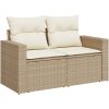 8-delad trädgårdsoffagrupp med dynor beige poly-rotting akacia vidaXL Medium – miniatyr 4