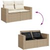 8-delad trädgårdsoffagrupp med dynor beige poly-rotting akacia vidaXL Medium – miniatyr 9