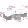 8-delad trädgårdsoffagrupp med kuddar i svart polyrotting vidaXL 297.5 x 132.5 x 69 cm – miniatyr 11