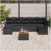 8-delad trädgårdsoffasats med kuddar svart poly-rattan akacia vidaXL 55 x 55 x 37 cm – miniatyr 3