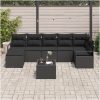 8-delad Trädgårdsoffasett med Kuddar Beige Poly Rattan vidaXL Stor – miniatyr 3