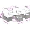 8-delad Trädgårdsoffgrupp med Kuddar Grå Poly Rattan vidaXL Stor – miniatyr 11