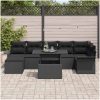 8-delad Trädgårdsoffgrupp med Kuddar Svart Poly Rattan vidaXL 100 x 55 x 73 cm – miniatyr 3