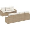 8-delad Trädgårdsoffset med Kuddar Beige Poly Rotting vidaXL 55 x 55 x 37 cm – miniatyr 2