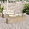 8-delad Trädgårdsoffset med Kuddar Beige Poly Rotting vidaXL 55 x 55 x 37 cm – miniatyr 3