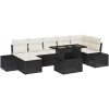 8-delad trädgårdsoffset med kuddar i svart poly rattan vidaXL 100 x 55 x 73 cm – miniatyr 2