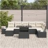 8-delad trädgårdsoffset med kuddar i svart poly rattan vidaXL 100 x 55 x 73 cm – miniatyr 3