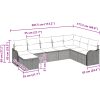 8-delad Trädgårdsoffset med Kuddar Ljusgrå Poly Rattan vidaXL Stor – miniatyr 10