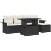 8-delad trädgårdsoffuppsättning med kuddar Svart Poly Rattan vidaXL Medium – miniatyr 1