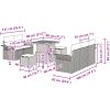 8-delad Trädgårdssoffa med Kuddar Grå Poly Rottning Akacia vidaXL Medium – miniatyr 12