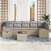 8-delad trädgårdssoffa set med kuddar beige poly rotting vidaXL 289 x 124 x 85 cm – miniatyr 3