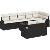 8-delad trädgårdssoffgrupp med kuddar i brun konstrotting vidaXL 289 x 124 x 85 cm – miniatyr 2