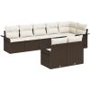 8-delade Trädgårdsoffaset med kuddar Brun Poly Rattan vidaXL 297,5 x 132,5 x 85 cm – miniatyr 2