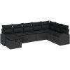 8-delade trädgårdsoffset med kuddar svart poly rattan vidaXL 289 x 179 x 85 cm – miniatyr 2
