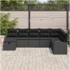 8-delade trädgårdsoffset med kuddar svart poly rattan vidaXL 289 x 179 x 85 cm – miniatyr 3