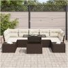 8-delar Soffset med Kuddar, Brun Poly Rattan vidaXL 100 x 55 x 73 cm – miniatyr 3