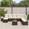 8 Delar Trädgårdsoffaset Med Grå Kuddar i Poly Rattan vidaXL 319 x 209 x 85 cm – miniatyr 3