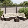 8 Delar Trädgårdsoffaset Med Grå Kuddar i Poly Rattan vidaXL 319 x 209 x 85 cm – miniatyr 1