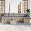 8 Delar Trädgårdsoffaset med Kuddar Beige Poly Rotting vidaXL Medium – miniatyr 3