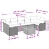 8 Delar Trädgårdsoffaset med Kuddar Svart Poly Rotting Akacia vidaXL Stor – miniatyr 9