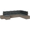 8 Delar Trädgårdsoffset med Dynor Grå Poly Rattan vidaXL 319 x 209 x 85 cm – miniatyr 2