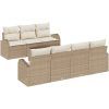 8 Delar Trädgårdsoffset med Kuddar Beige Polyrotting vidaXL 55 x 55 x 37 cm – miniatyr 2