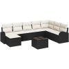 8 Delar Trädgårdsoffset med Kuddar Brun Poly Rattan vidaXL 55 x 55 x 37 cm – miniatyr 2