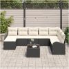 8 Delar Trädgårdsoffset med Kuddar Brun Poly Rattan vidaXL 55 x 55 x 37 cm – miniatyr 3