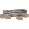8 Delar Trädgårdsoffset med Kuddar Svart Poly Rattan vidaXL 55 x 55 x 37 cm – miniatyr 2