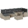 8 Delar Trädgårdssoffgrupp med Kuddar Ljusgrå Poly Rattan vidaXL 100 x 55 x 73 cm – miniatyr 2