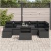 8 Delar Trädgårdssoffset med Kuddar Svart Poly Rattan vidaXL Stor – miniatyr 3