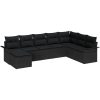 8 delar trädgårdssoffset med kuddar svart poly rotting vidaXL 297.5 x 187.5 x 85 cm – miniatyr 2