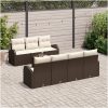 8 Delars Gartsofa Set med Kuddar Brun Poly Rattan vidaXL Medium – miniatyr 1