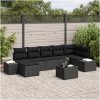 8-delars Sofagrupp med Kuddar Beige Poly Rattan vidaXL 55 x 55 x 37 cm – miniatyr 1