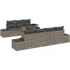 8-delars soffa med kuddar, grå poly rattan vidaXL 100 x 55 x 73 cm – miniatyr 2