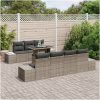 8-delars soffa med kuddar, grå poly rattan vidaXL 100 x 55 x 73 cm – miniatyr 3