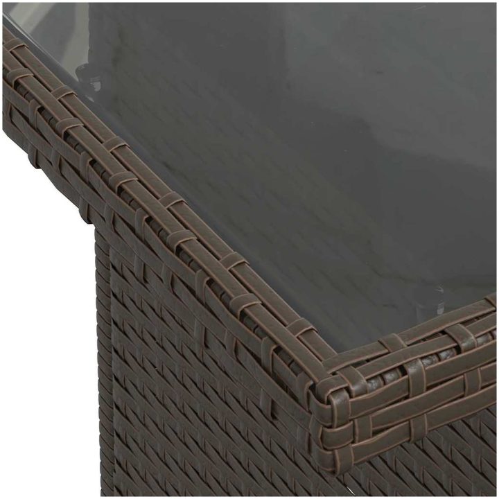 8-delars soffgrupp med kuddar, brun polyrotting vidaXL 100 x 55 x 73 cm – bild 8