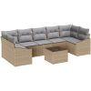 8-delars soffgrupp med kuddar i beige poly rattan vidaXL 55 x 55 x 37 cm – miniatyr 2