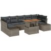 8-delars soffset med kuddar i grå poly rattan vidaXL 100 x 55 x 73 cm – miniatyr 2